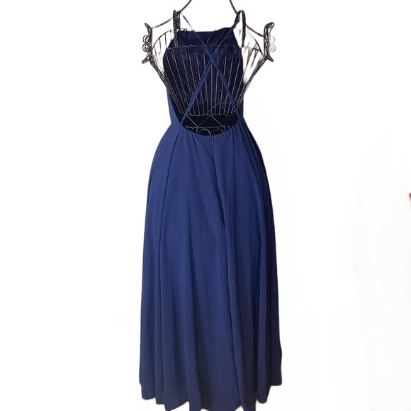 Mythical Kind of Love Navy Flowy Blue Maxi Dress Size Small - Picture 3 of 8
